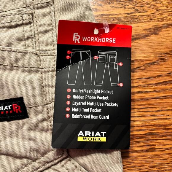 Ariat Low Rise Boot Flame Resistant Khaki Work Pant Cat 2 Size 34/30 NWT - Picture 12 of 16